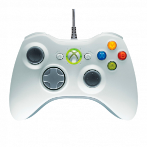 Геймпад Проводной Microsoft Xbox 360 White 2m Б/У - Retromagaz