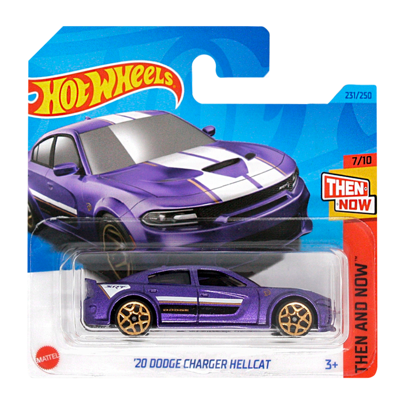 Машинка Базовая Hot Wheels '20 Dodge Charger Hellcat Then and Now 1:64 HKJ45 Purple - Retromagaz