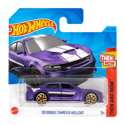 Машинка Базова Hot Wheels '20 Dodge Charger Hellcat Then and Now 1:64 HKJ45 Purple - Retromagaz