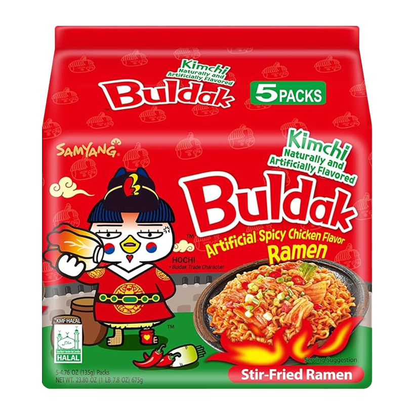 Набор Лапша 5шт Samyang Buldak Kimchi (Куриная с Кимчи) Острая 135g - Retromagaz