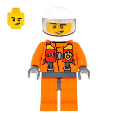 Фігурка Lego 973pb1437 Helicopter Pilot Harness City Coast Guard cty0411 Б/У - Retromagaz