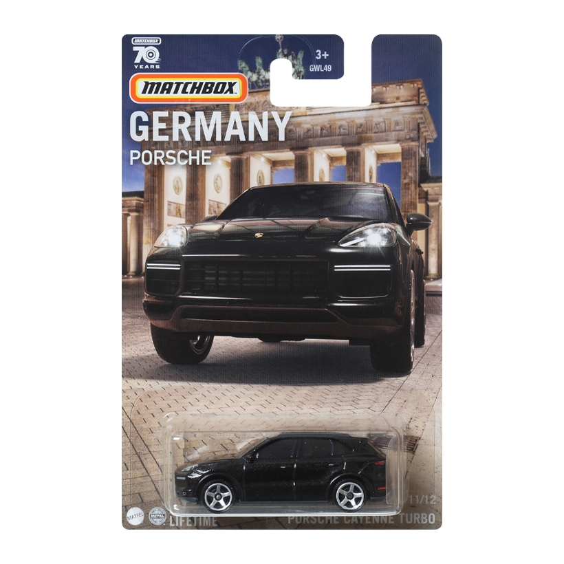 Тематическая Машинка Matchbox Porsche Porsche Cayenne Turbo Germany 1:64 GWL49/HPC66 Black - Retromagaz