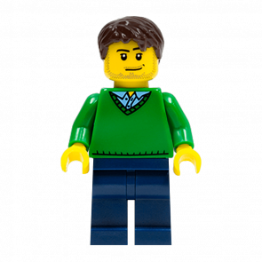 Фигурка Lego 973pb0708 Green V-Neck Sweater City People cty0261 Б/У
