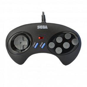 Геймпад Дротовий Sega Mega Drive MK-1470 FAT 6 Button Turbo Black 2m Б/У - Retromagaz