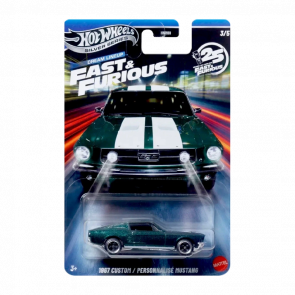 Тематическая Машинка Hot Wheels 1967 Custom Mustang Fast & Furious 1:64 JNK49 Green - Retromagaz