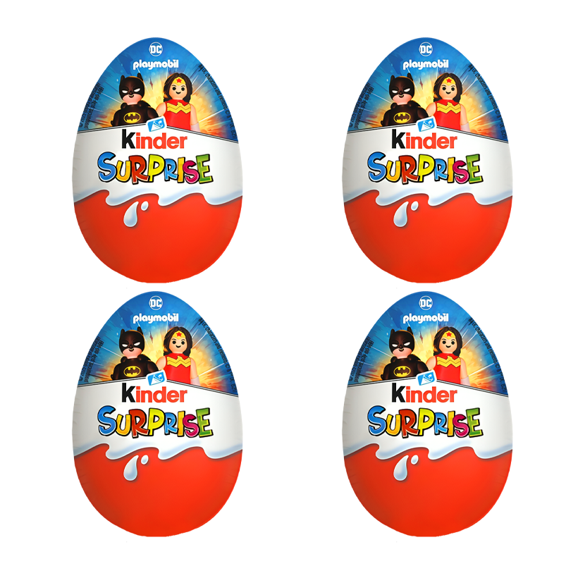 Набор Шоколадное Яйцо 4шт Kinder Surprise DC x Playmobil 20g - Retromagaz