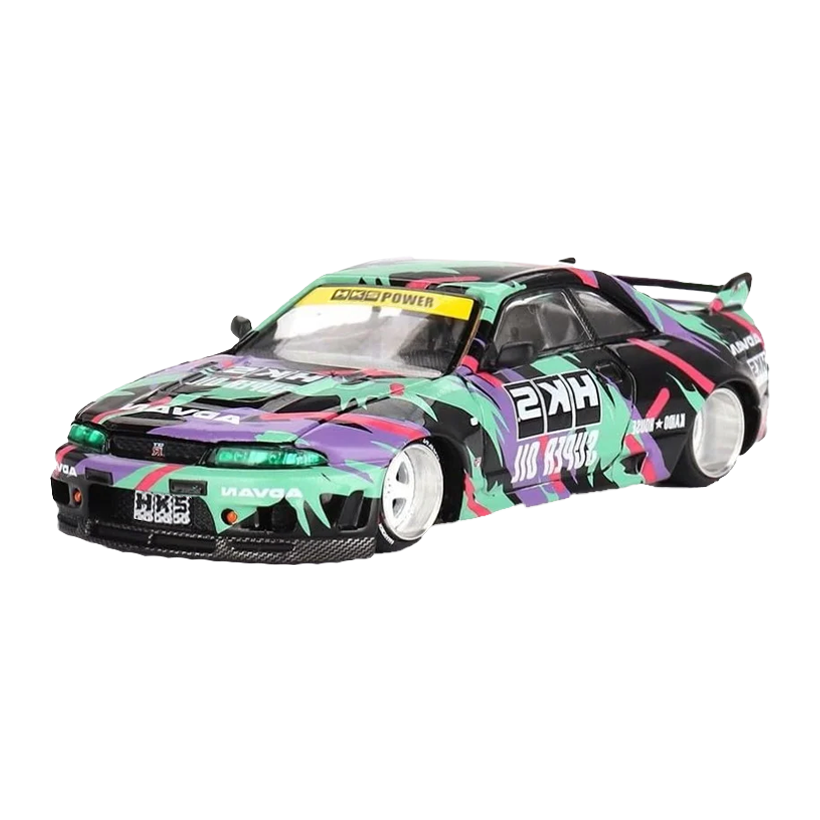 Машинка Premium Kaido House x MiNI GT Nissan Skyline GT-R (R33) HKS V1 1:64 KHMG129 Black - Retromagaz