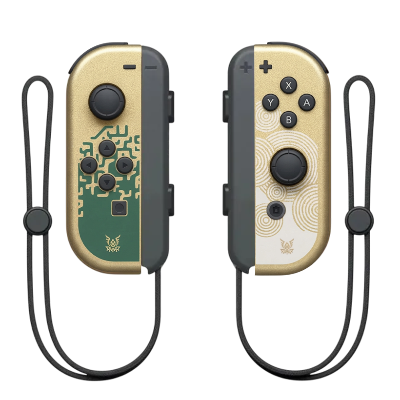 Контроллеры Беспроводной Nintendo Switch Joy-Con Zelda Tears of The Kingdom Edition Gold Green Новый - Retromagaz