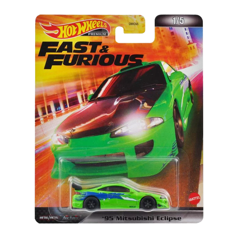 Машинка Premium Hot Wheels Mitsubishi '95 Mitsubishi Eclipse Fast & Furious 1:64 HCP29 Green - Retromagaz