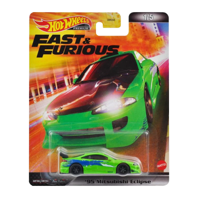 Машинка Premium Hot Wheels '95 Mitsubishi Eclipse Fast & Furious 1:64 HCP29 Green - Retromagaz