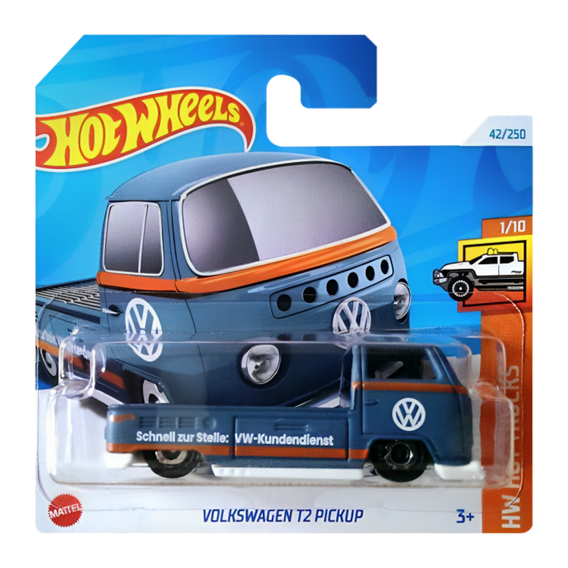 Машинка Базовая Hot Wheels Volkswagen T2 Pickup Hot Trucks 1:64 HTC28 Grey - Retromagaz