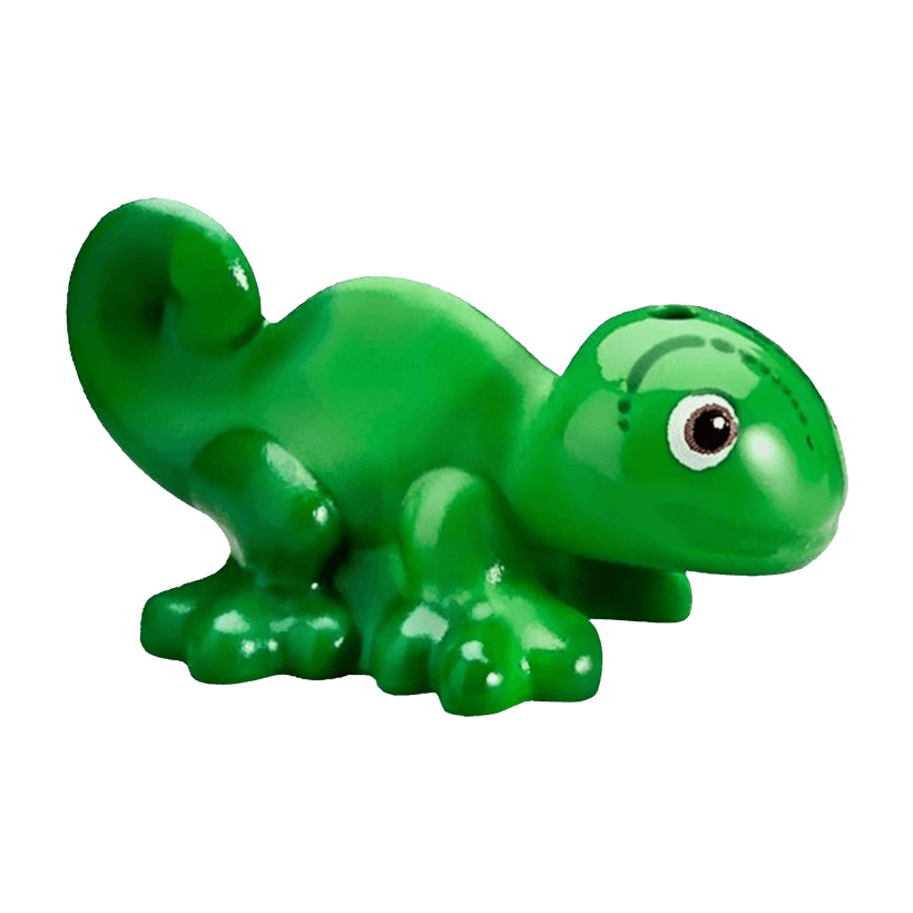 Фігурка Lego Земля Chameleon Friends with Black Reddish Brown and White Eyes Green Pattern Animals 15678pb01 1 6056845 Bright Green Б/У - Retromagaz