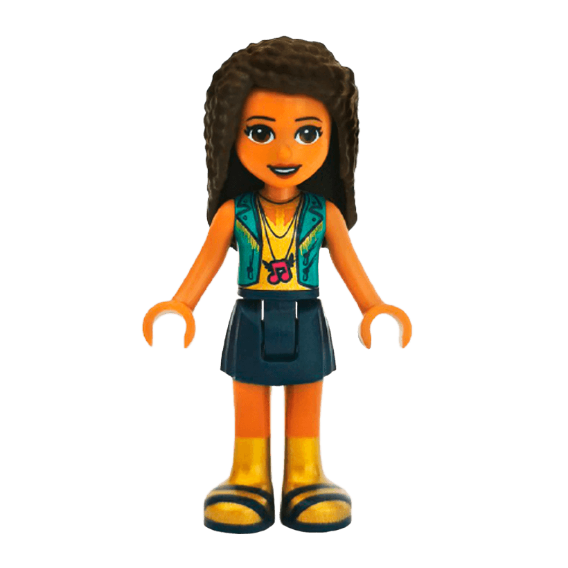 Фігурка Lego Girl Andrea Dark Blue Skirt Friends frnd292 Б/У - Retromagaz