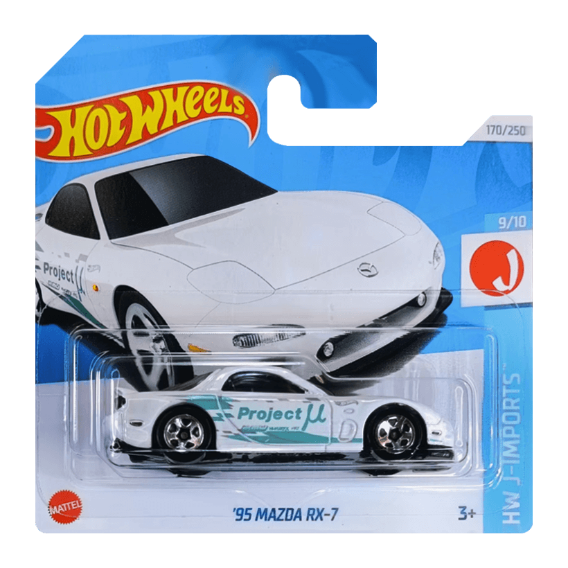 Машинка Базовая Hot Wheels '95 Mazda RX-7 J-Imports 1:64 HTC46 White - Retromagaz