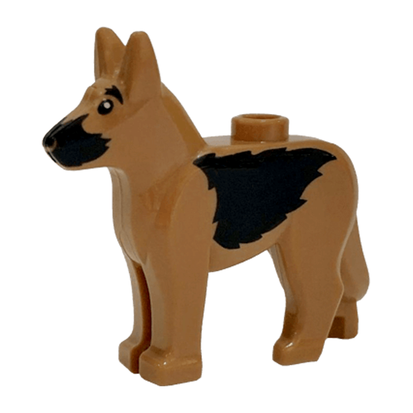 Фигурка Lego Земля Dog Alsatian German Shepherd Black Eyes Muzzle Animals 92586pb04 6155416 Medium Nougat Б/У - Retromagaz