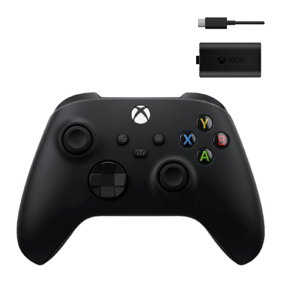 Набір Геймпад Бездротовий Microsoft Xbox Series Controller Carbon Black Новий  + Акумулятор Play and Charge Kit + Кабель USB Type-C - Retromagaz