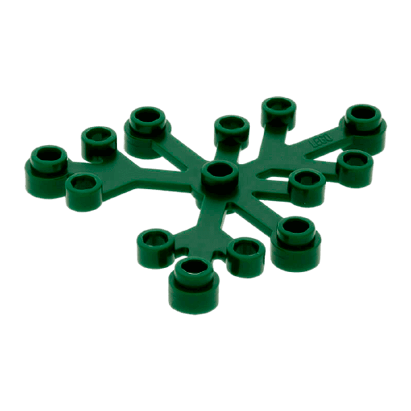 Рослина 4шт Lego Листя 6 x 5 2417 4505066 6266967 Dark Green Б/У - Retromagaz