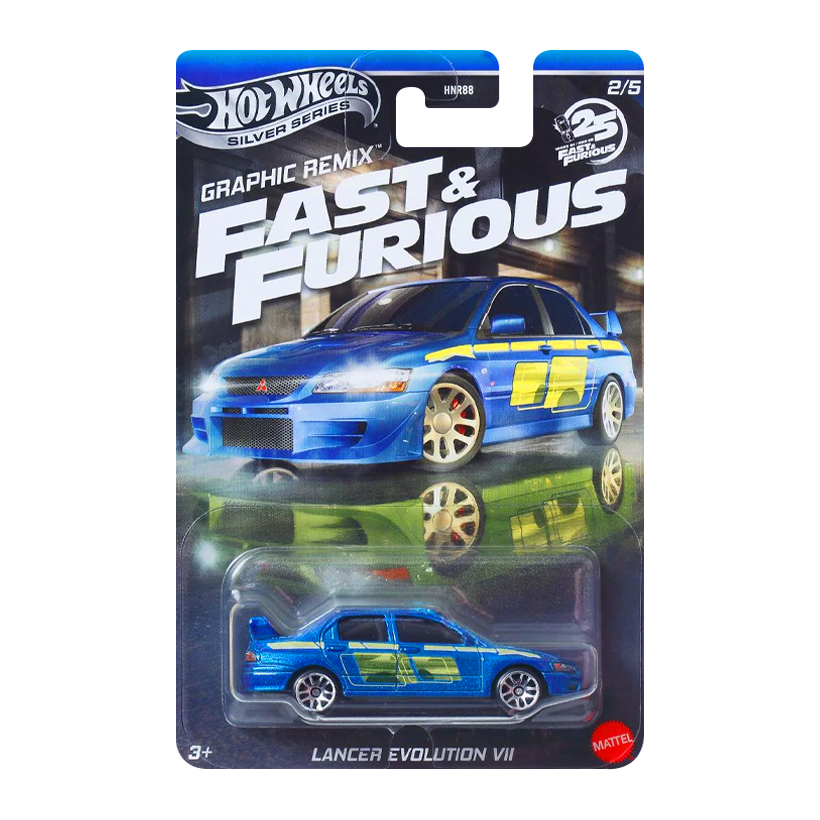 Тематическая Машинка Hot Wheels Mitsubishi Lancer Evolution VII Fast & Furious 1:64 JBY47 Blue - Retromagaz