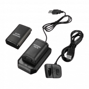 Аккумулятор Проводной RMC Xbox 360 Charging Kit 5 in 1 Black + Зарядна Станція + USB Кабель Black Новый