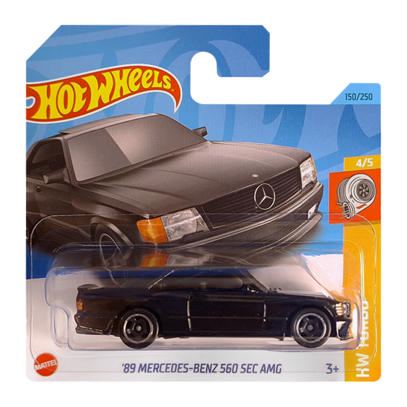 Машинка Базовая Hot Wheels '89 Mercedes-Benz 560 SEC AMG Turbo 1:64 HKG45 Black - Retromagaz
