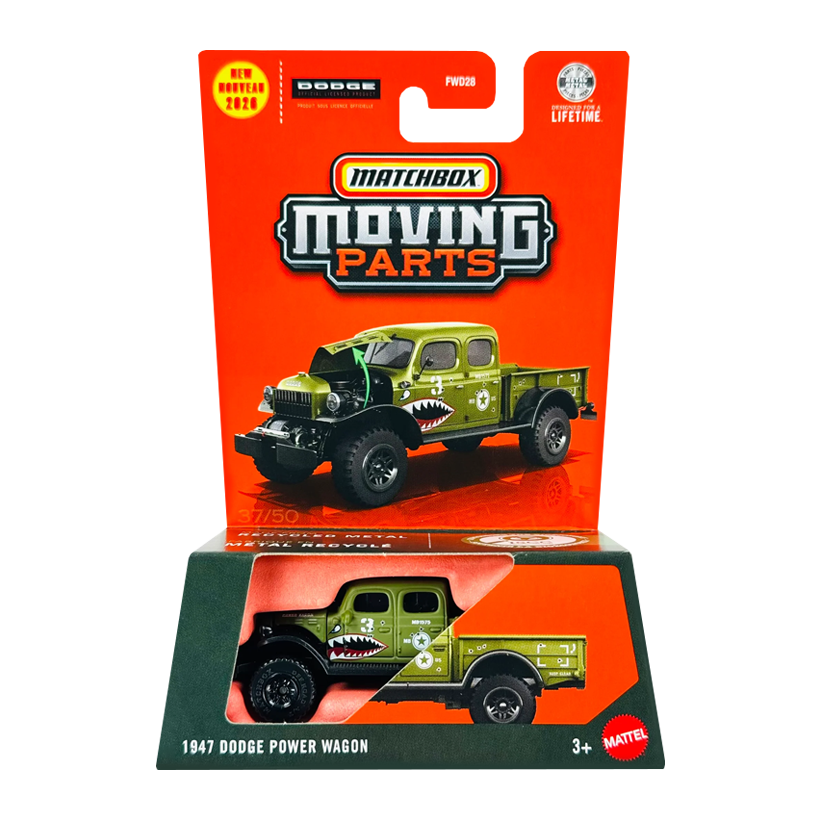 Тематическая Машинка Matchbox 1947 Dodge Power Wagon Moving Parts 1:64 JHV34 Green - Retromagaz