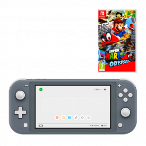 Набор Консоль Nintendo Switch Lite 32GB (045496452650) Grey Новый  + Игра Super Mario Odyssey Русские Субтитры - Retromagaz