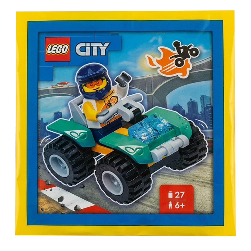 Конструктор Lego Фігурка Stuntman with Quad Paper Bag City 952308 cty1665 Новий - Retromagaz