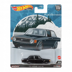 Машинка Premium Hot Wheels '73 Volvo 142 GL Chase AutoStrasse 1:64 HCK20 Black - Retromagaz