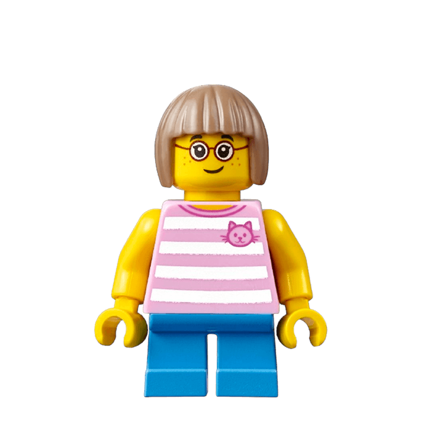 Фигурка Lego People 973pb2339 Bright Pink Striped Top with Cat Head City cty0663 Б/У - Retromagaz