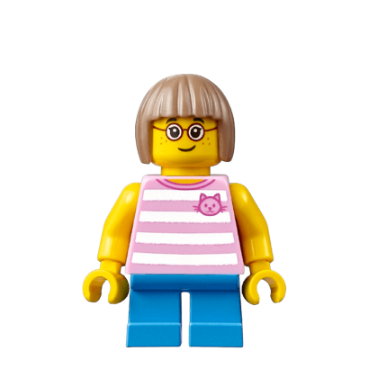 Фигурка Lego 973pb2339 Bright Pink Striped Top with Cat Head City People cty0663 Б/У - Retromagaz