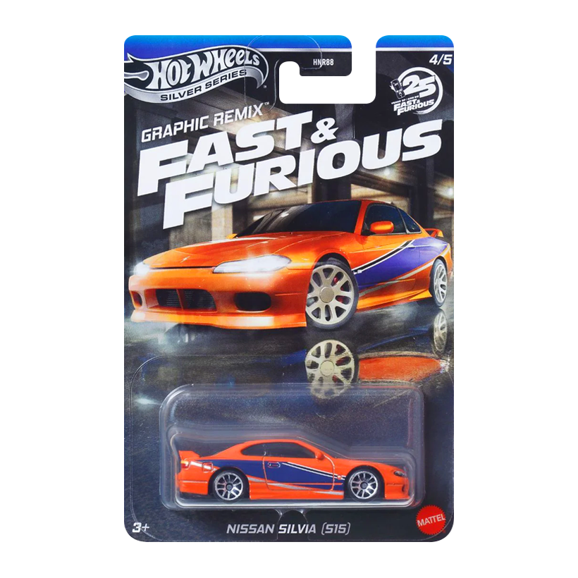 Тематическая Машинка Hot Wheels Nissan Silvia (S15) Fast & Furious 1:64 JBY48 Orange - Retromagaz