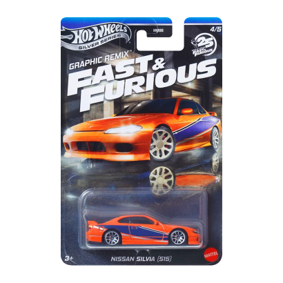 Тематична Машинка Hot Wheels Nissan Silvia (S15) Fast & Furious 1:64 JBY48 Orange - Retromagaz