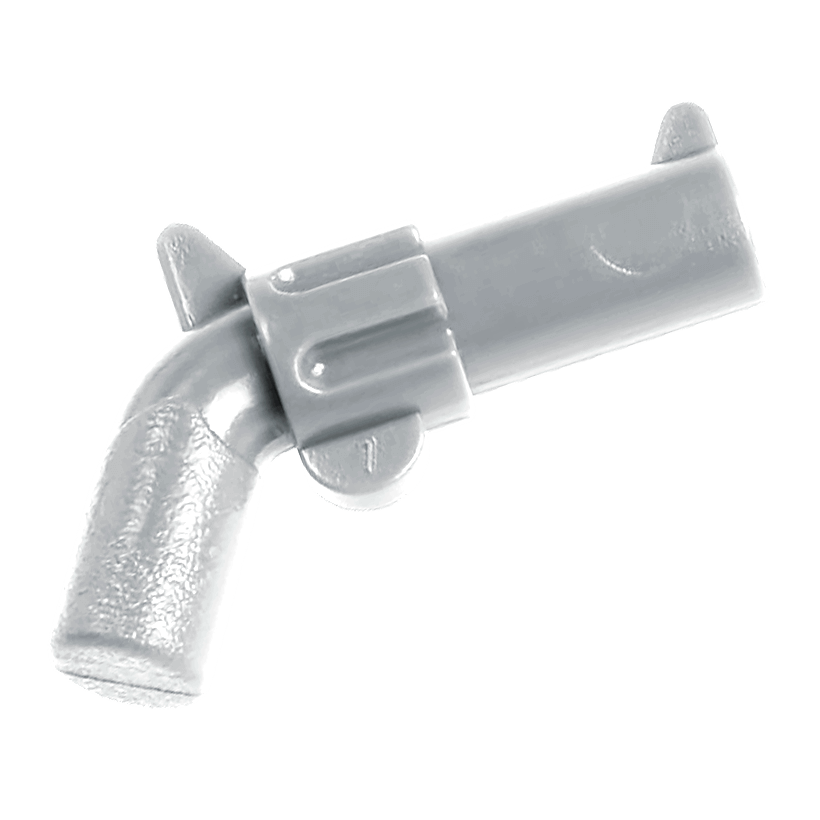 Зброя Lego Стрілецька Pistol Revolver Large Barrel 30132 6099399 Flat Silver Б/У - Retromagaz