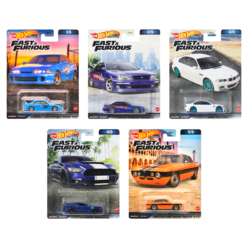 Набір Машинка Premium Hot Wheels Fast & Furious 2023-3 HNW46 5шт - Retromagaz