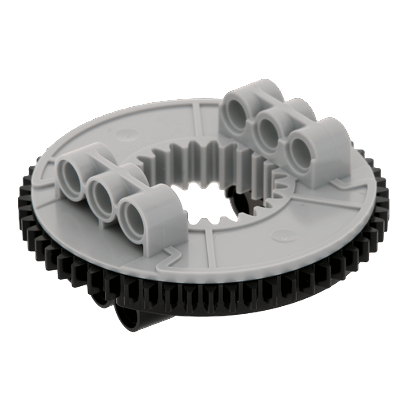 Technic Lego Поворотный Круг Turntable 56 Tooth with Black Top 48452cx1 48452 48168 4624645 Light Bluish Grey Б/У - Retromagaz