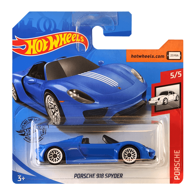 Машинка Базовая Hot Wheels Porsche Porsche 918 Spyder Porsche 1:64 GHD22 Blue - Retromagaz