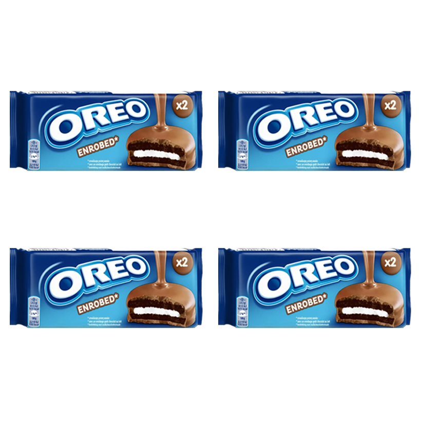 Набор Печенье 4шт Oreo Enrobed Milk Chocolate Молочный Шоколад 41g - Retromagaz