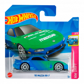 Машинка Базовая Hot Wheels '95 Mazda RX-7 Fast & Furious Drift 1:64 HCV86 Blue