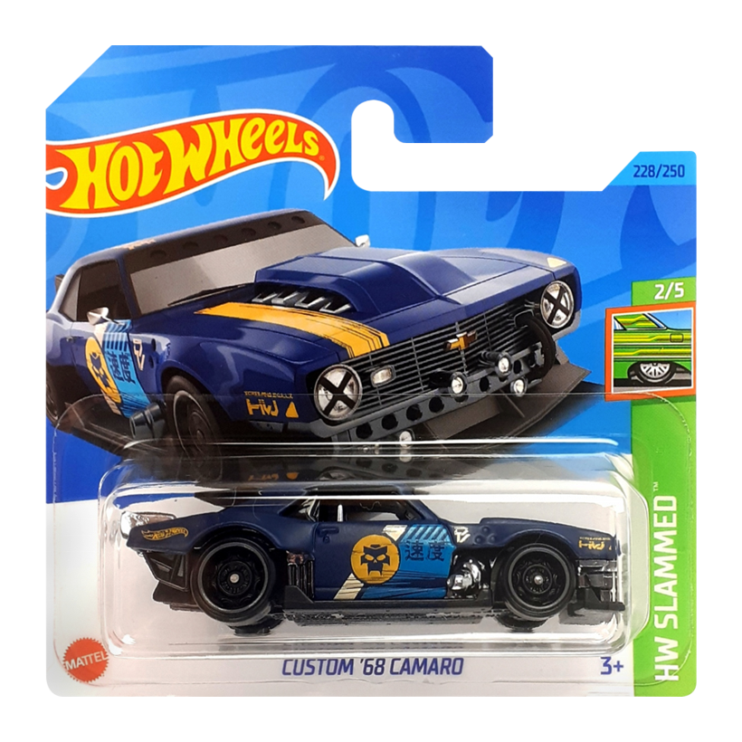 Машинка Базова Hot Wheels Custom '68 Camaro Slammed 1:64 HKG68 Blue - Retromagaz