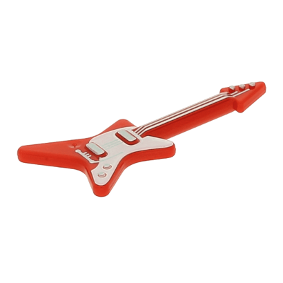 Мистецтво Lego Guitar Electric 'ML' Type with Curved White Pickguard and Silver Strings 17356pb03 6198483 Red Б/У - Retromagaz