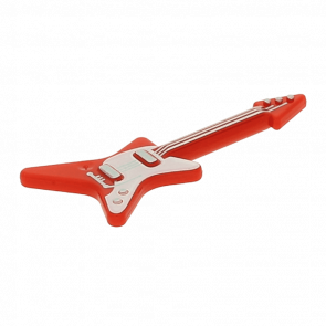 Мистецтво Lego Guitar Electric 'ML' Type with Curved White Pickguard and Silver Strings 17356pb03 6198483 Red Б/У