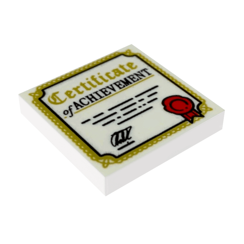 Плитка Lego Декоративная Groove with 'Certificate of ACHIEVEMENT' 2 x 2 3068bpb1209 6256289 White Б/У - Retromagaz