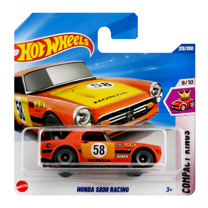 Машинка Базовая Hot Wheels Honda S800 Racing Treasure Hunts Compact Kings 1:64 JBC30 Orange - Retromagaz