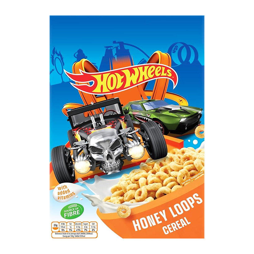 Сухий Сніданок Hot Wheels Кільця Honey Loops 375g - Retromagaz