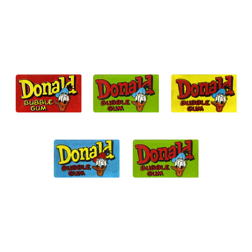 Жевательная Резинка Donald Bubble Gum Red Blue Yellow Green 5шт 4,5g - Retromagaz