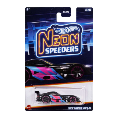 Тематическая Машинка Hot Wheels SRT Viper GTS-R Neon Speeders 1:64 HLH72/HLH78 Black - Retromagaz