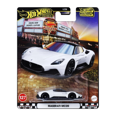 Машинка Premium Hot Wheels Maserati MC20 Boulevard 1:64 JBL11 White - Retromagaz