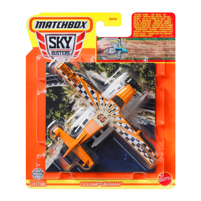 Тематическая Машинка Matchbox Cessna Caravan Sky Busters 1:64 HHT34/HVM45 White - Retromagaz