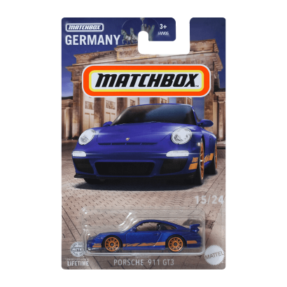 Тематическая Машинка Matchbox Porsche 911 GT3 Germany 1:64 HVV05/HVV35 Blue - Retromagaz