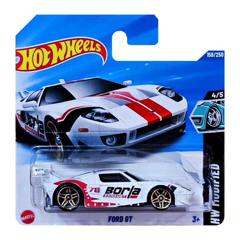 Машинка Базовая Hot Wheels Ford GT Borla Modified 1:64 HYY92 White - Retromagaz